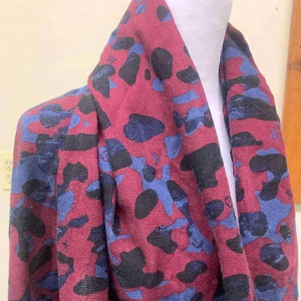 Louis Vuitton Stephan Sprouse Cashmere Silk Camouflage Scarf Stole Ltd Edition